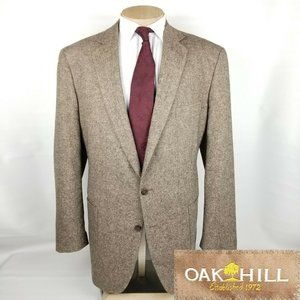 Oak Hill Sport Coat Mens 48T 1XLT Brown Wool Blend